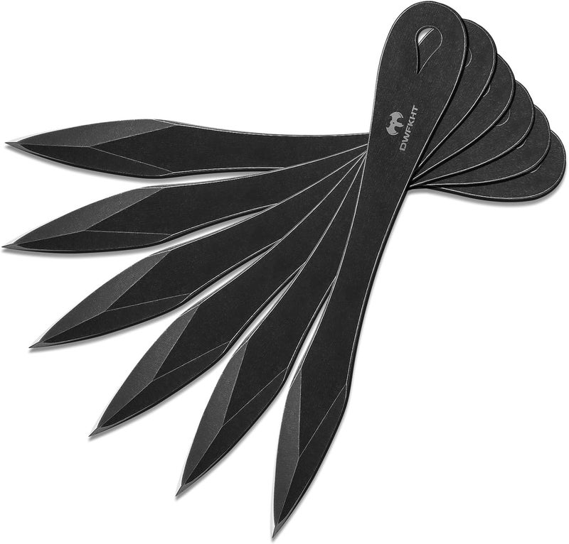 DWFKHT 6 Pack 9.3" Throwing Spikes, Thickness Up To 0.276" Full-Tang Throwing Set, Well Balanced, No Spin Complete with Nylon Sheath for Competition and Recreation - Image 1